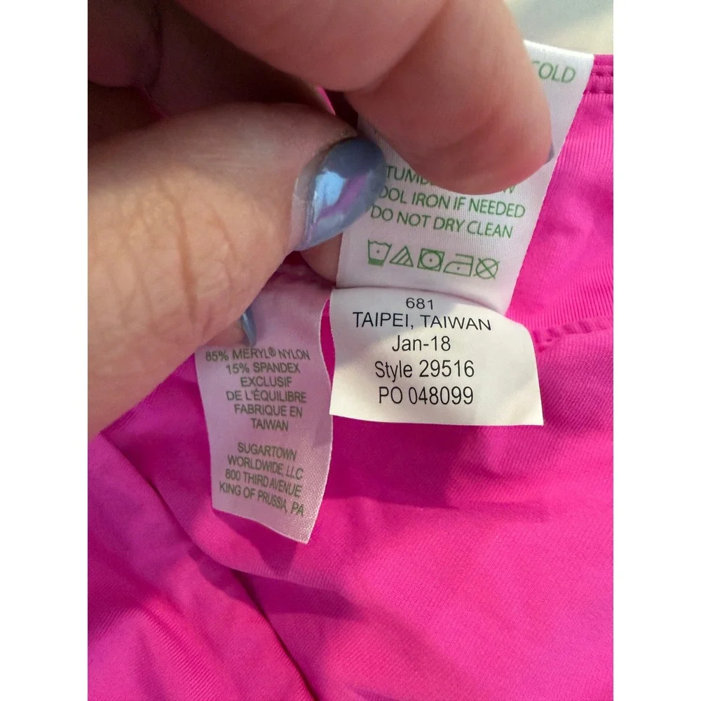 Lilly Pulitzer Luxletic Emalee Meryl Nylon Skort Pink UPF 50 Ruffle Large 29516